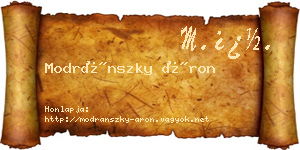 Modránszky Áron névjegykártya